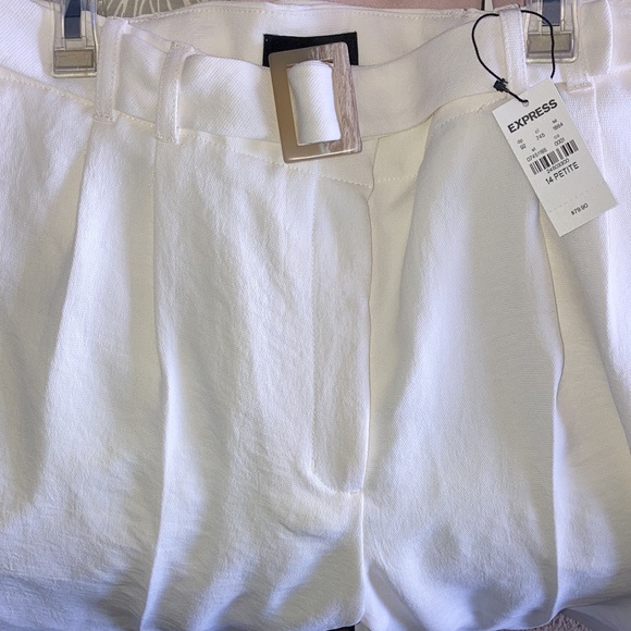 Express High Waisted Textured Belted Ankle Pant - Picture 8 of 12